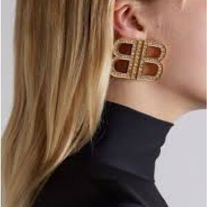 Elegant  Large  2 x2 inch Be Inspired Gold Monogram Earrings